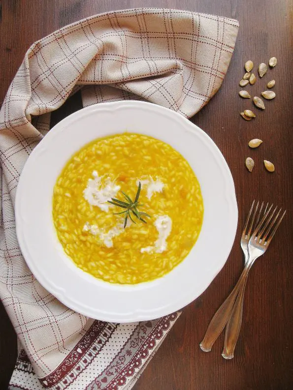 Risotto zucca e prescinseua ua